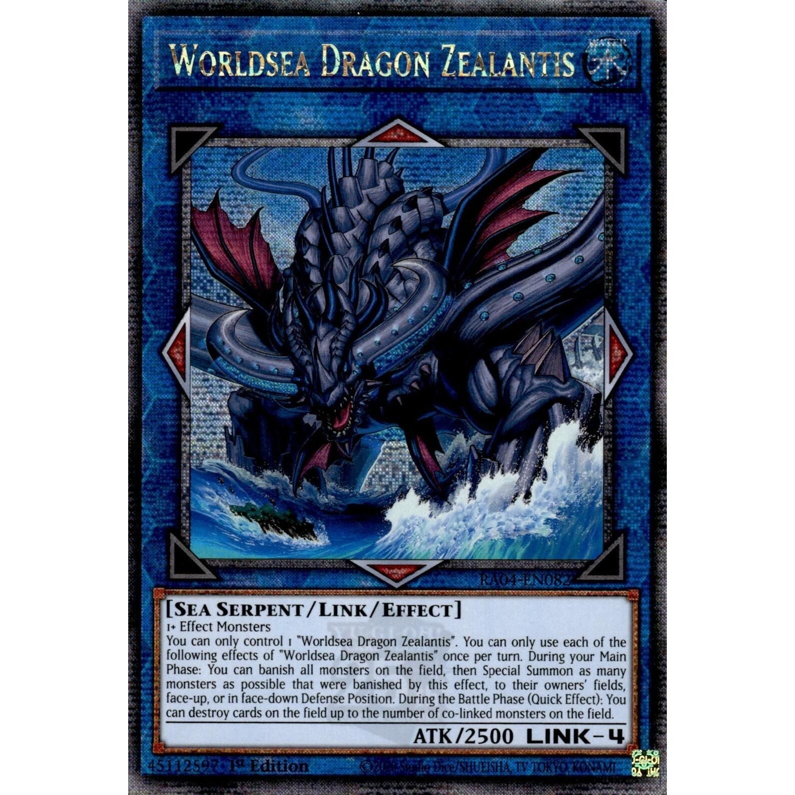 Image for Worldsea Dragon Zealantis (Quarter Century Secret Rare) (RA04-EN082) - YuGiOh