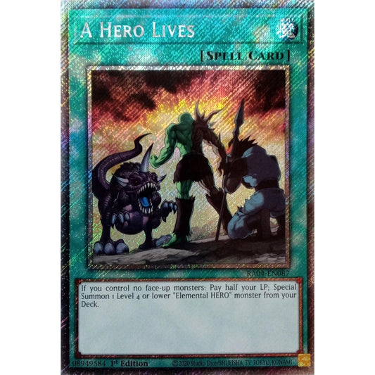 Image for A Hero Lives (Platinum Secret Rare) (RA04-EN087) - YuGiOh