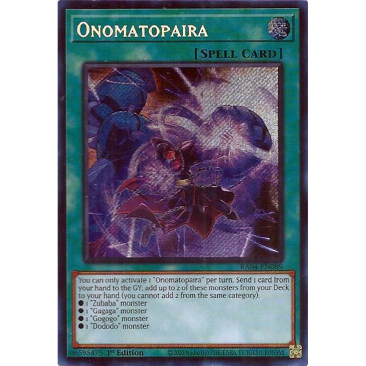 Image for Onomatopaira (Secret Rare) (RA04-EN089) - YuGiOh
