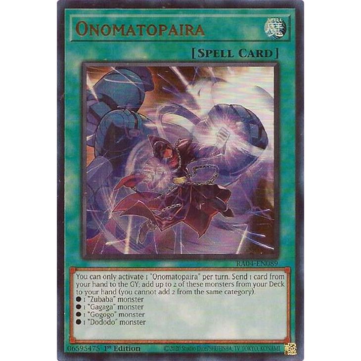 Image for Onomatopaira (UR) (RA04-EN089) - YuGiOh