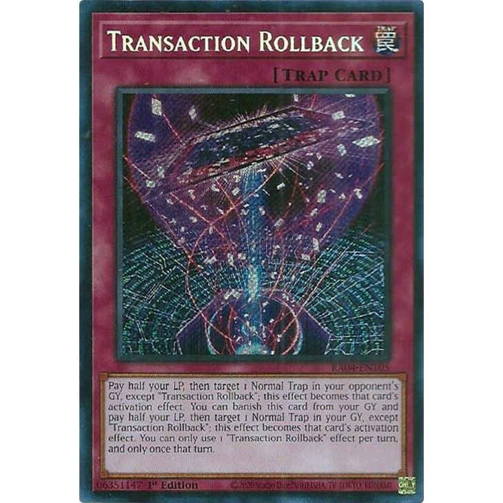 Image for Transaction Rollback (Secret Rare) (RA04-EN105) - YuGiOh