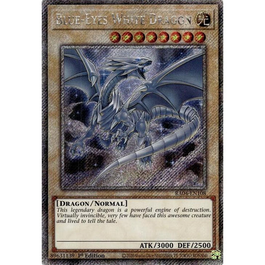 Image for Blue-Eyes White Dragon (8th Art) (Platinum Secret Rare) (RA04-EN108) - YuGiOh