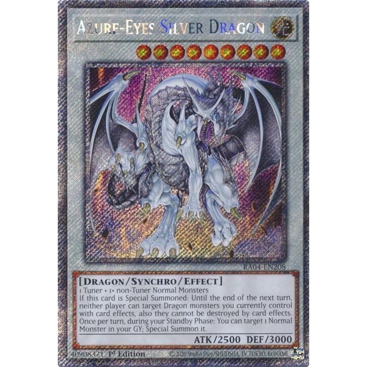 Image for Azure-Eyes Silver Dragon (Platinum Secret Rare) (RA04-EN208) - YuGiOh