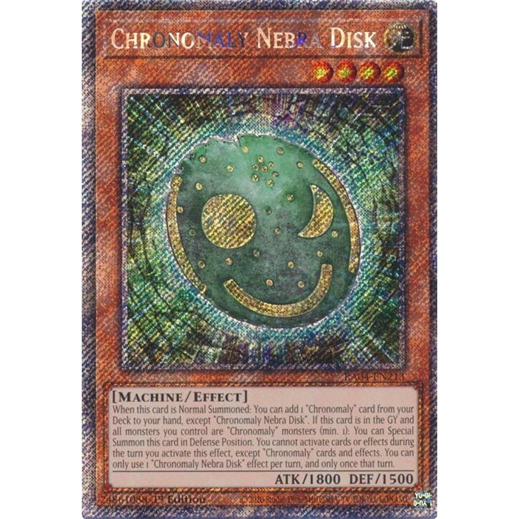 Image for Chronomaly Nebra Disk (Platinum Secret Rare) (RA04-EN213) - YuGiOh