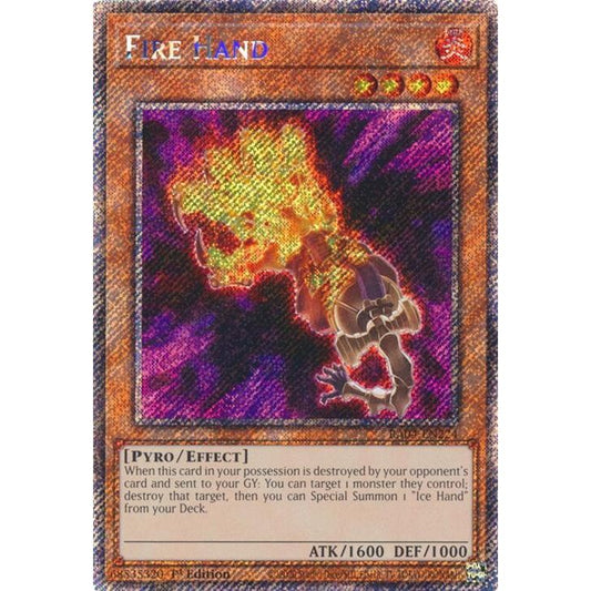 Image for Fire Hand (Platinum Secret Rare) (RA04-EN224) - YuGiOh