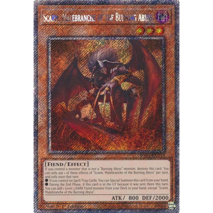 Image for Scarm, Malebranche of the Burning Abyss (Platinum Secret Rare) (RA04-EN233) - YuGiOh