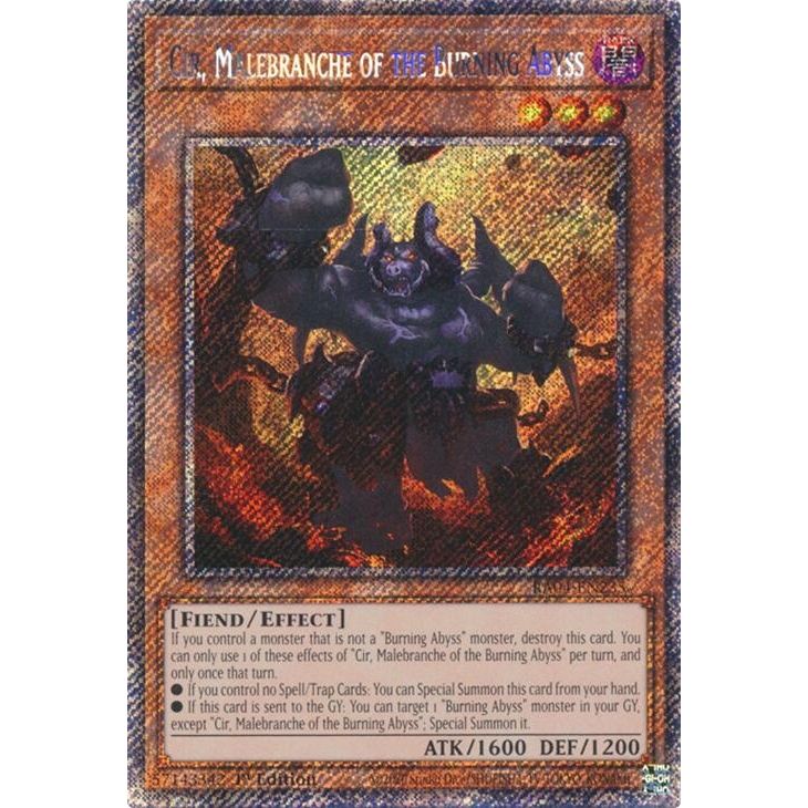 Image for Cir, Malebranche of the Burning Abyss (Platinum Secret Rare) (RA04-EN235) - YuGiOh
