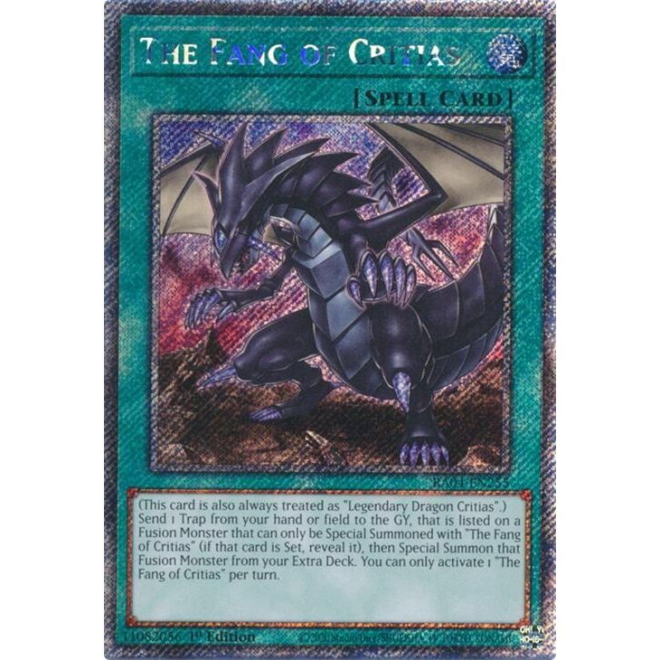 Image for The Fang of Critias (Platinum Secret Rare) (RA04-EN255) - YuGiOh