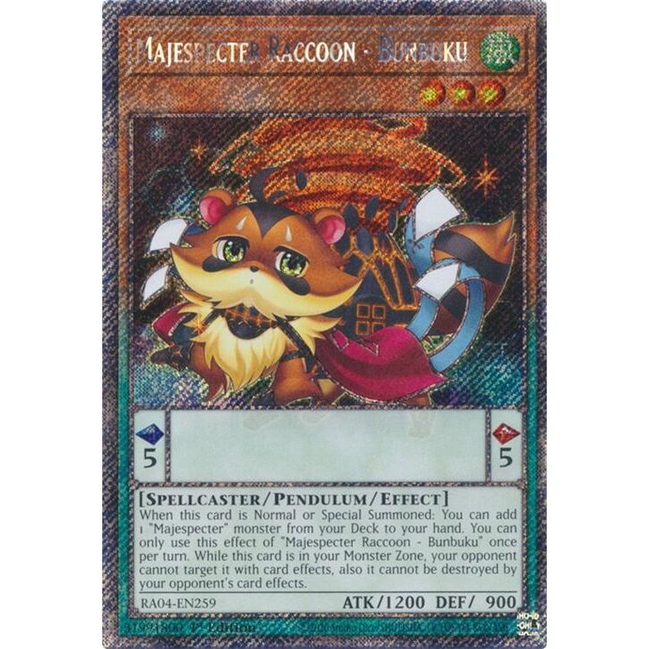 Image for Majespecter Raccoon - Bunbuku (Platinum Secret Rare) (RA04-EN259) - YuGiOh