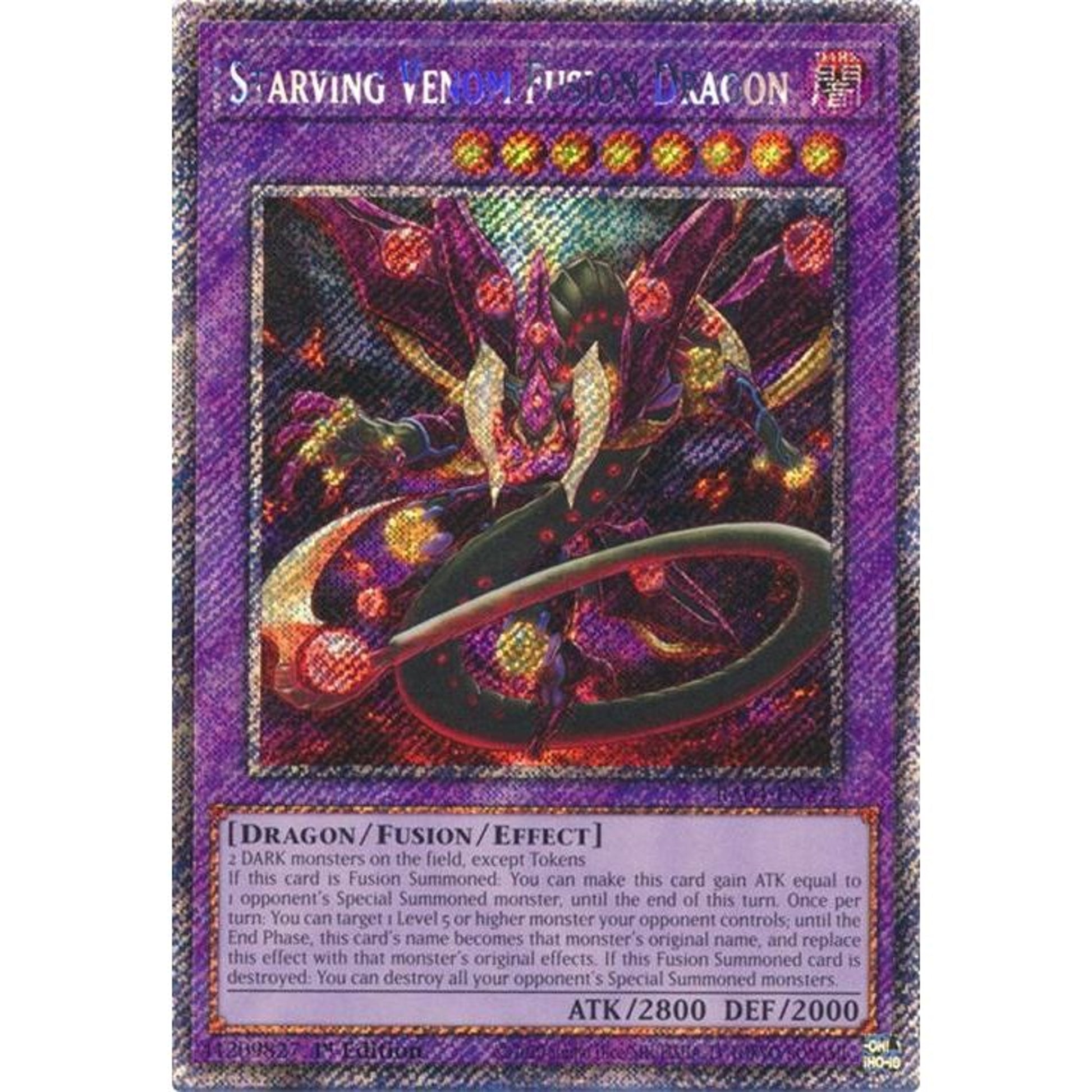 Image for Starving Venom Fusion Dragon (Platinum Secret Rare) (RA04-EN272) - YuGiOh