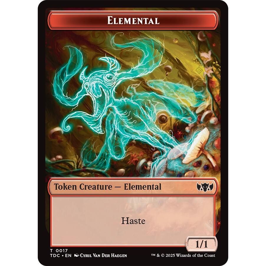 Image for Elemental (0017) // Warrior Double-Sided Token (17 // 13) (TDC) - Magic: The Gathering