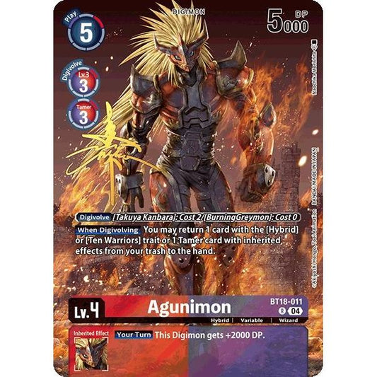 Image for Agunimon (Rare Pull) (BT18-011 R) (BT21) - Digimon Card Game