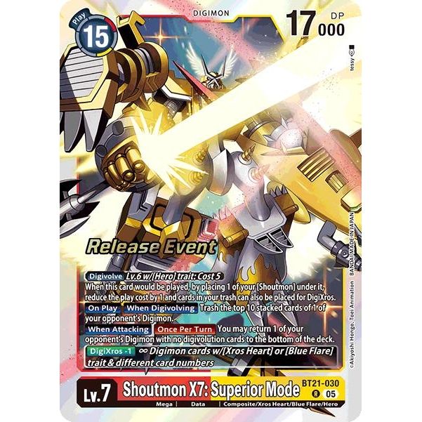 Image for Shoutmon X7: Superior Mode (BT21-030 R) (BT21_PR) - Digimon Card Game
