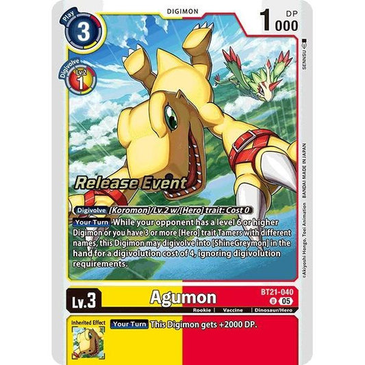 Image for Agumon - BT21-040 (BT21-040 U) (BT21_PR) - Digimon Card Game
