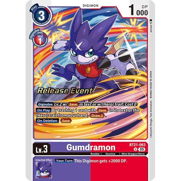 Image for Gumdramon (BT21-063 U) (BT21_PR) - Digimon Card Game