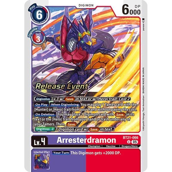 Image for Arresterdramon (BT21-066 U) (BT21_PR) - Digimon Card Game