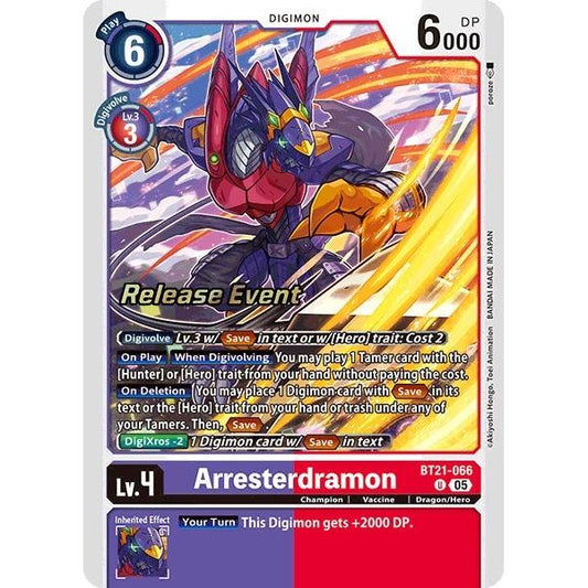 Image for Arresterdramon (BT21-066 U) (BT21_PR) - Digimon Card Game