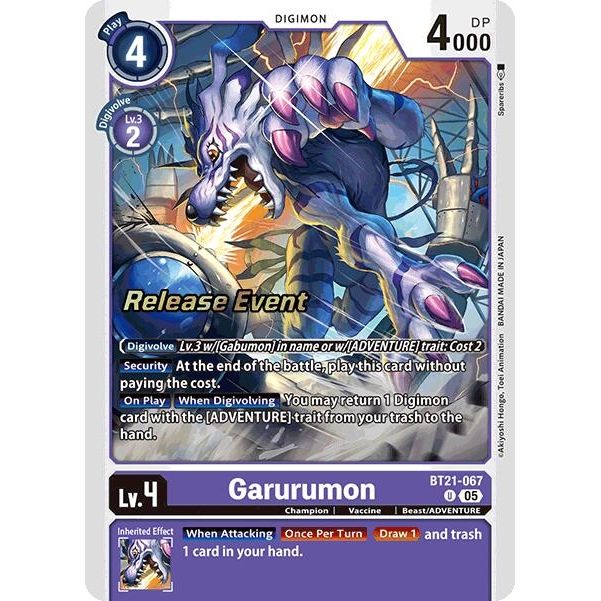 Image for Garurumon (BT21-067 U) (BT21_PR) - Digimon Card Game