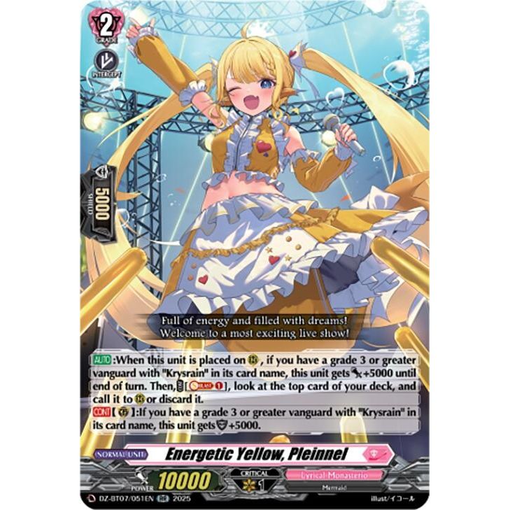 Image for Energetic Yellow, Pleinnel (DZ-BT07/051EN) (DZ-BT07) - Cardfight Vanguard