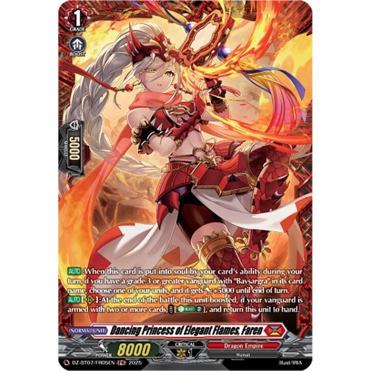 Image for Dancing Princess of Elegant Flames, Faren (FR) (DZ-BT07/FR05EN) (DZ-BT07) - Cardfight Vanguard