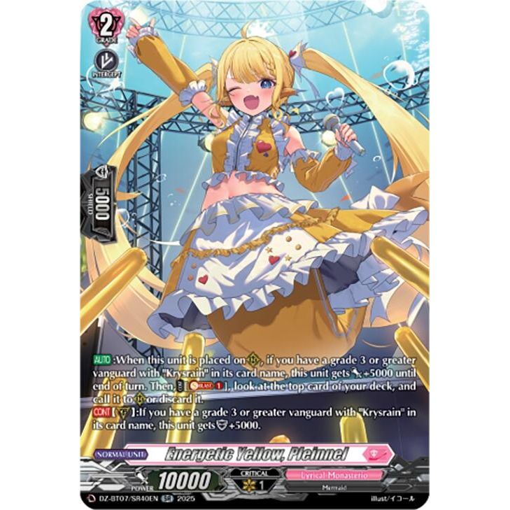 Image for Energetic Yellow, Pleinnel (SR) (DZ-BT07/SR40EN) (DZ-BT07) - Cardfight Vanguard