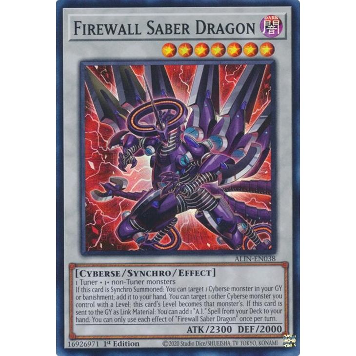 Image for Firewall Saber Dragon (ALIN-EN038) (ALIN) - YuGiOh
