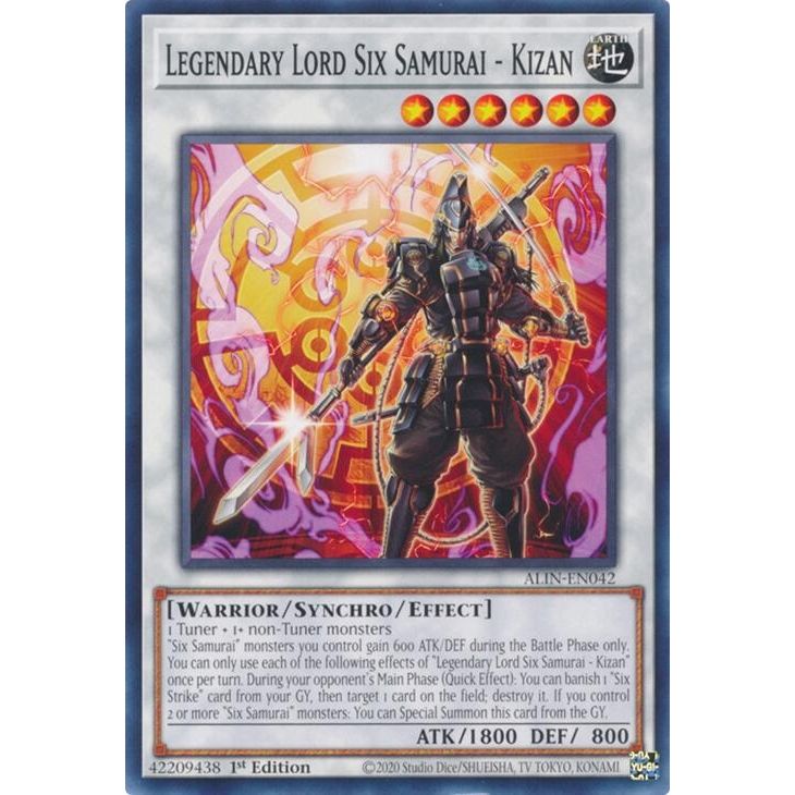 Image for Legendary Lord Six Samurai - Kizan (ALIN-EN042) (ALIN) - YuGiOh