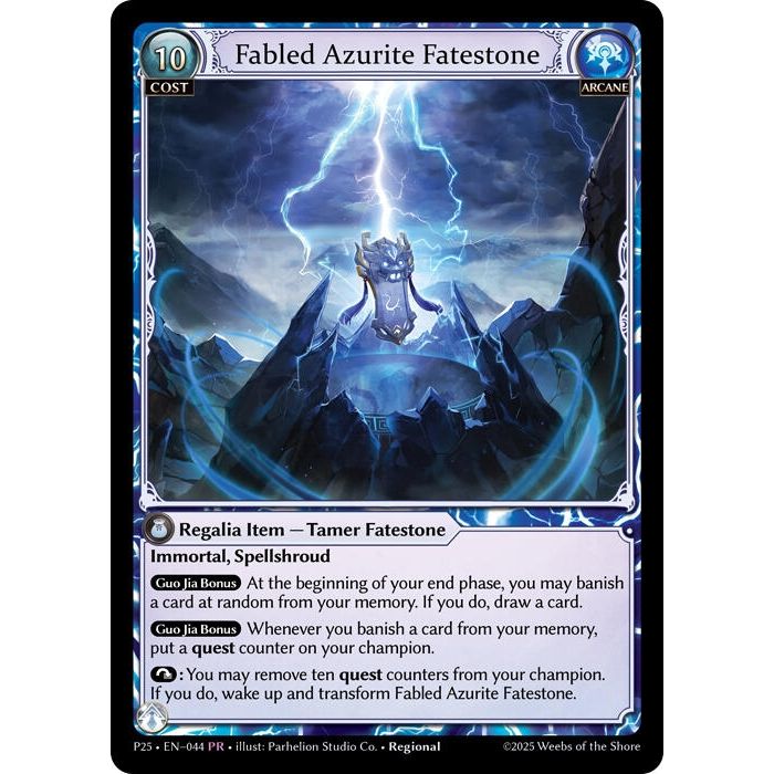Image for Fabled Azurite Fatestone // Seiryuu, Azure Dragon (044) (P) - Grand Archive TCG