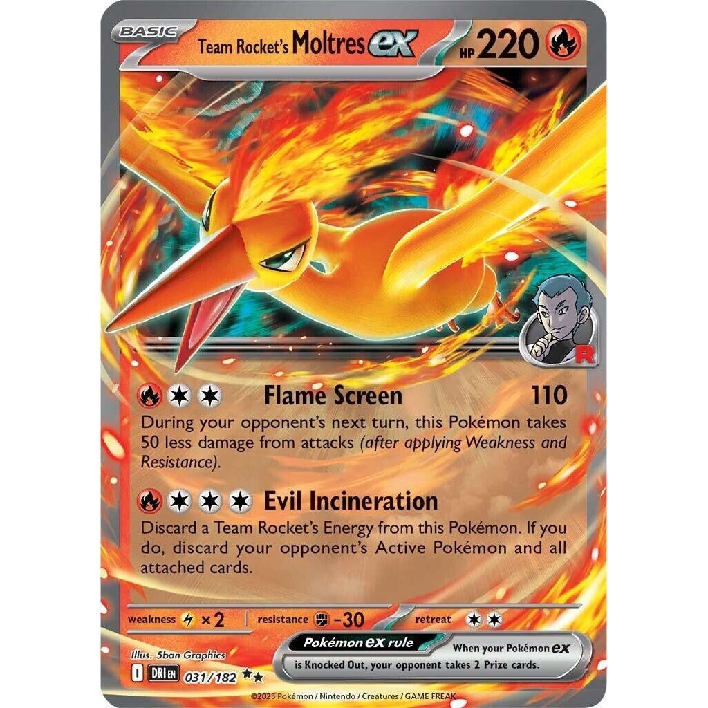 Image for Team Rocket's Moltres ex (031/182) (DRI) - Pokemon
