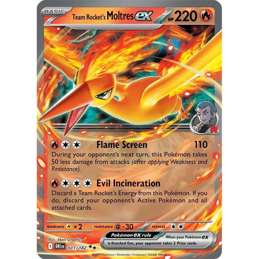 Image for Team Rocket's Moltres ex (031/182) (DRI) - Pokemon
