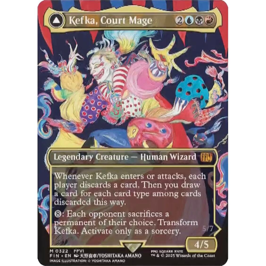 Image for Kefka, Court Mage (0322) (Borderless) (322) (FIN) - Magic: The Gathering