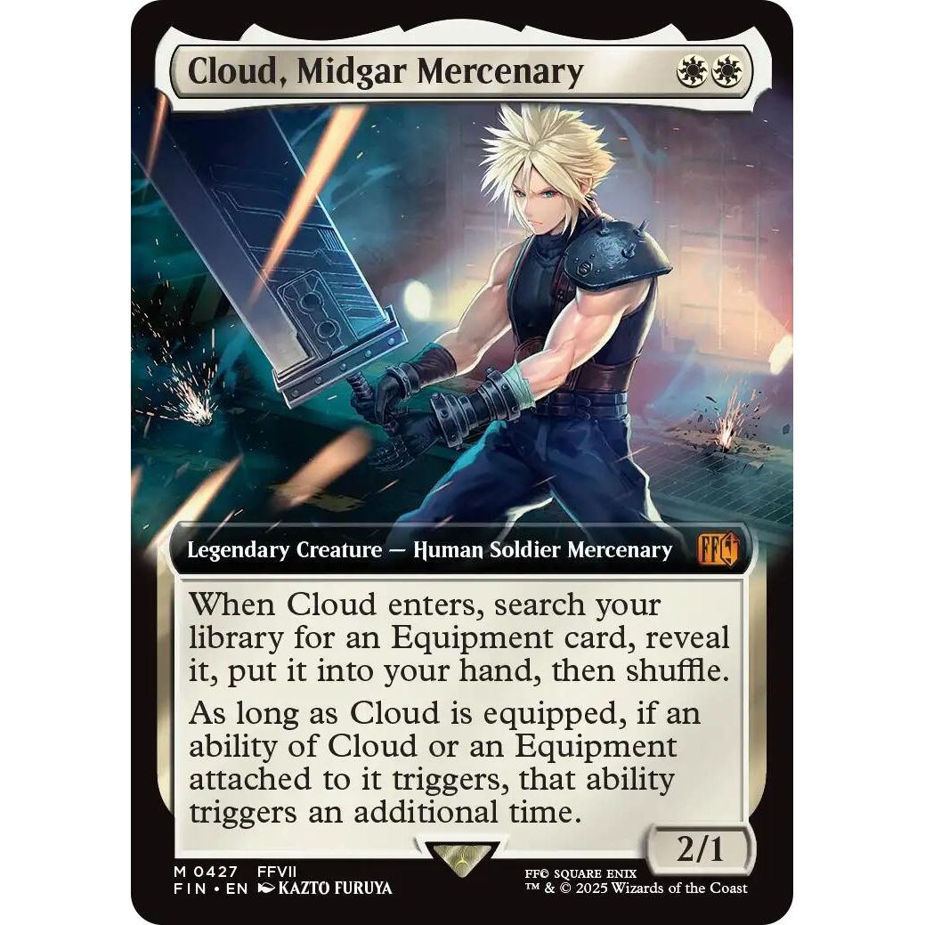 Image for Cloud, Midgar Mercenary (Extended Art) (427) (FIN) - Magic: The Gathering