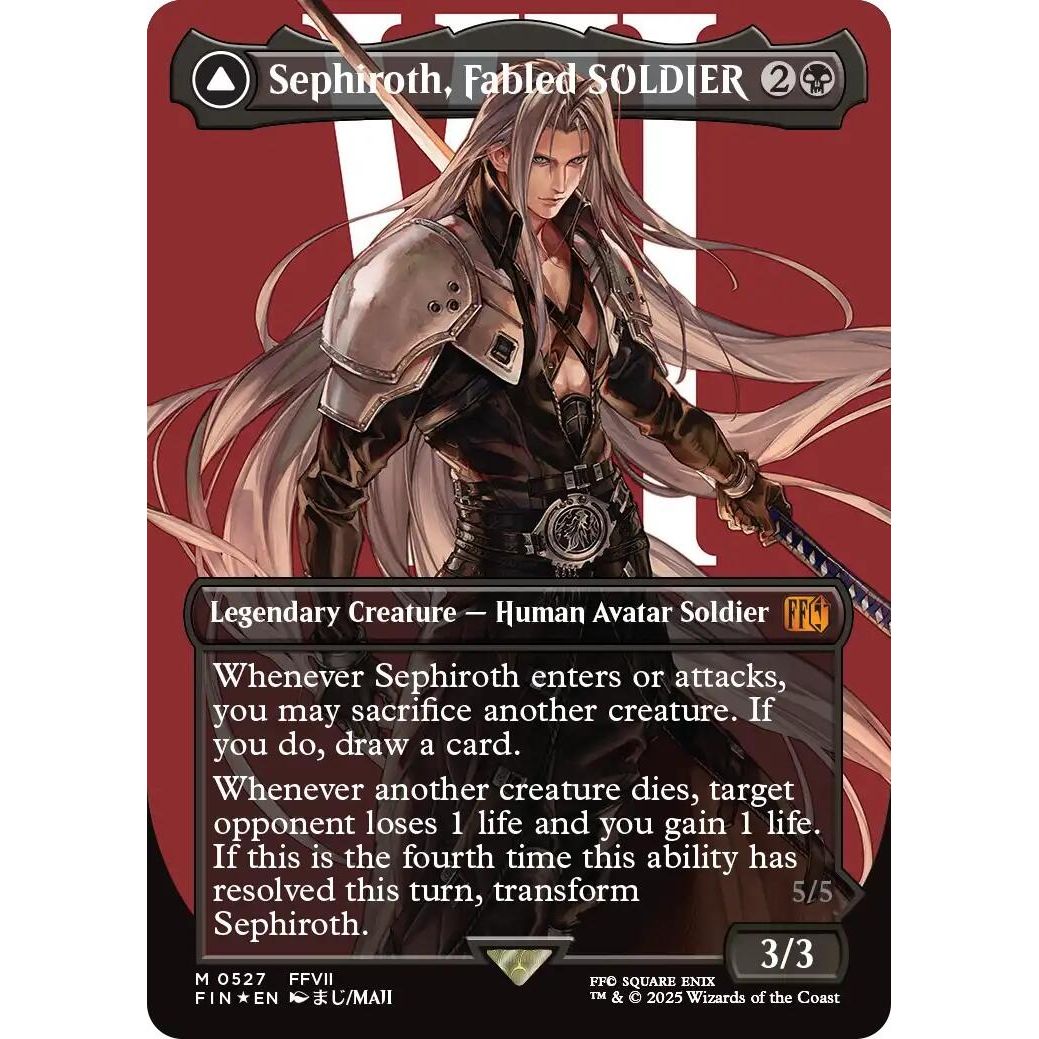 Image for Sephiroth, Fabled SOLDIER (Borderless) (Surge Foil) (527) (FIN) - Magic: The Gathering