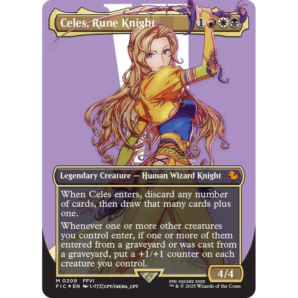 Image for Celes, Rune Knight (Borderless) (Surge Foil) (209) (FIC) - Magic: The Gathering