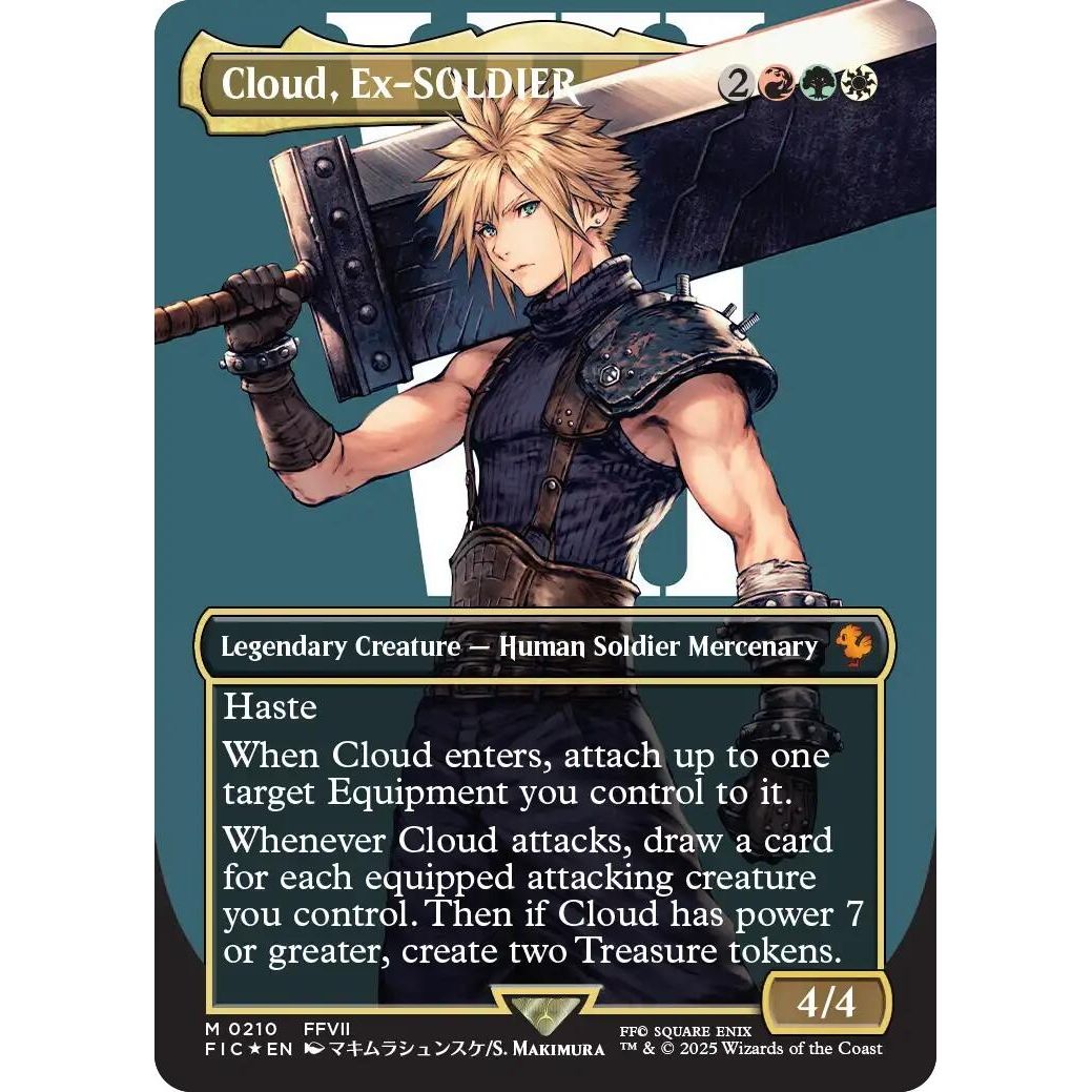 Image for Cloud, Ex-SOLDIER (Borderless) (Surge Foil) (210) (FIC) - Magic: The Gathering