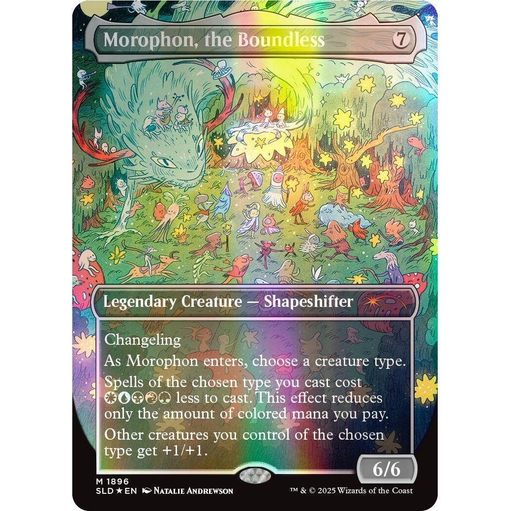 Image for Morophon, the Boundless (Display Commander) - Thick Stock (Double Rainbow Foil) (1896) (SLD) - Magic: The Gathering