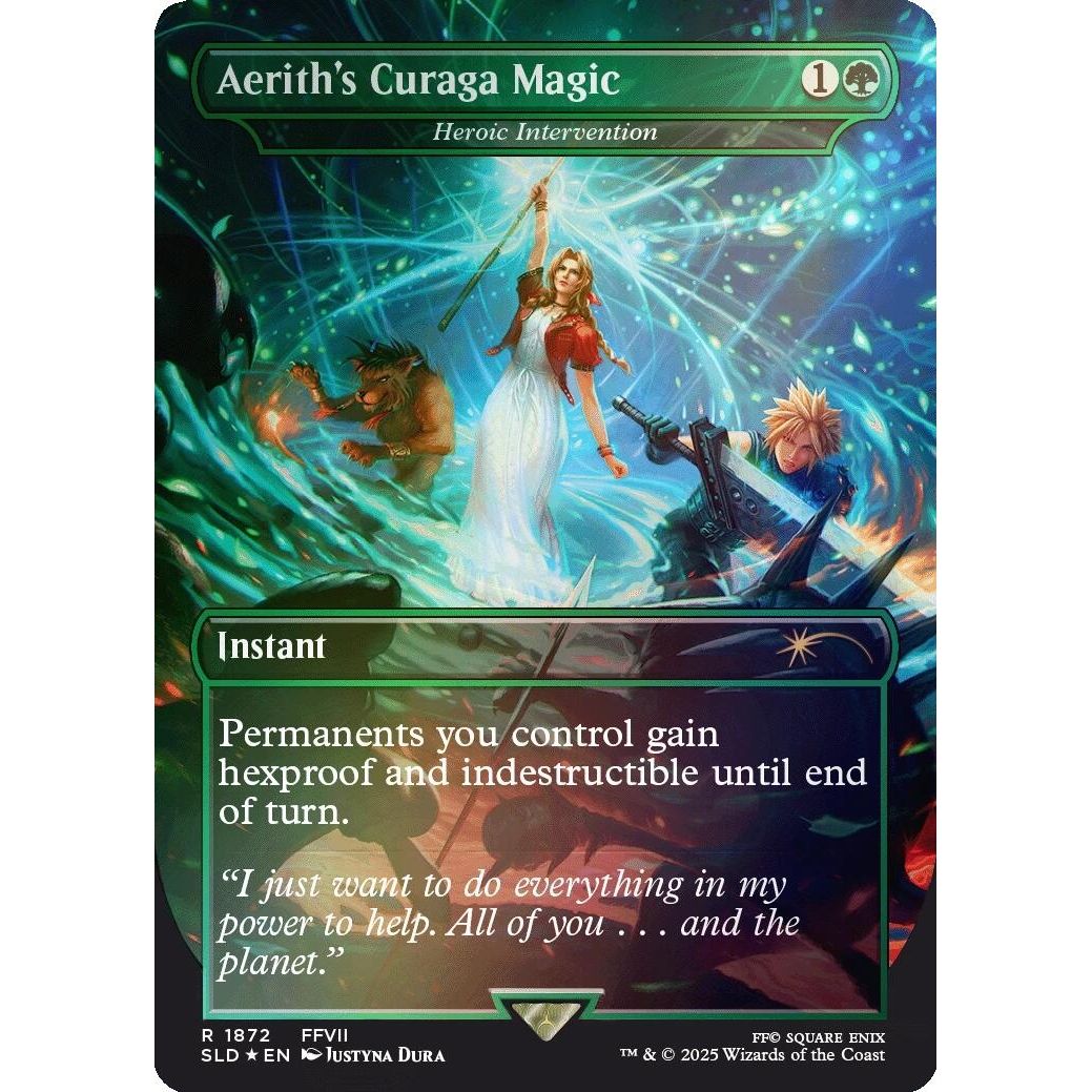 Image for Aerith's Curaga Magic - Heroic Intervention (Rainbow Foil) (1872) (SLD) - Magic: The Gathering