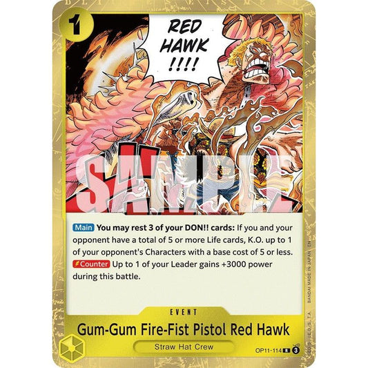 Image for Gum-Gum Fire-Fist Pistol Red Hawk (OP11-114) (OP11) - One Piece Card Game