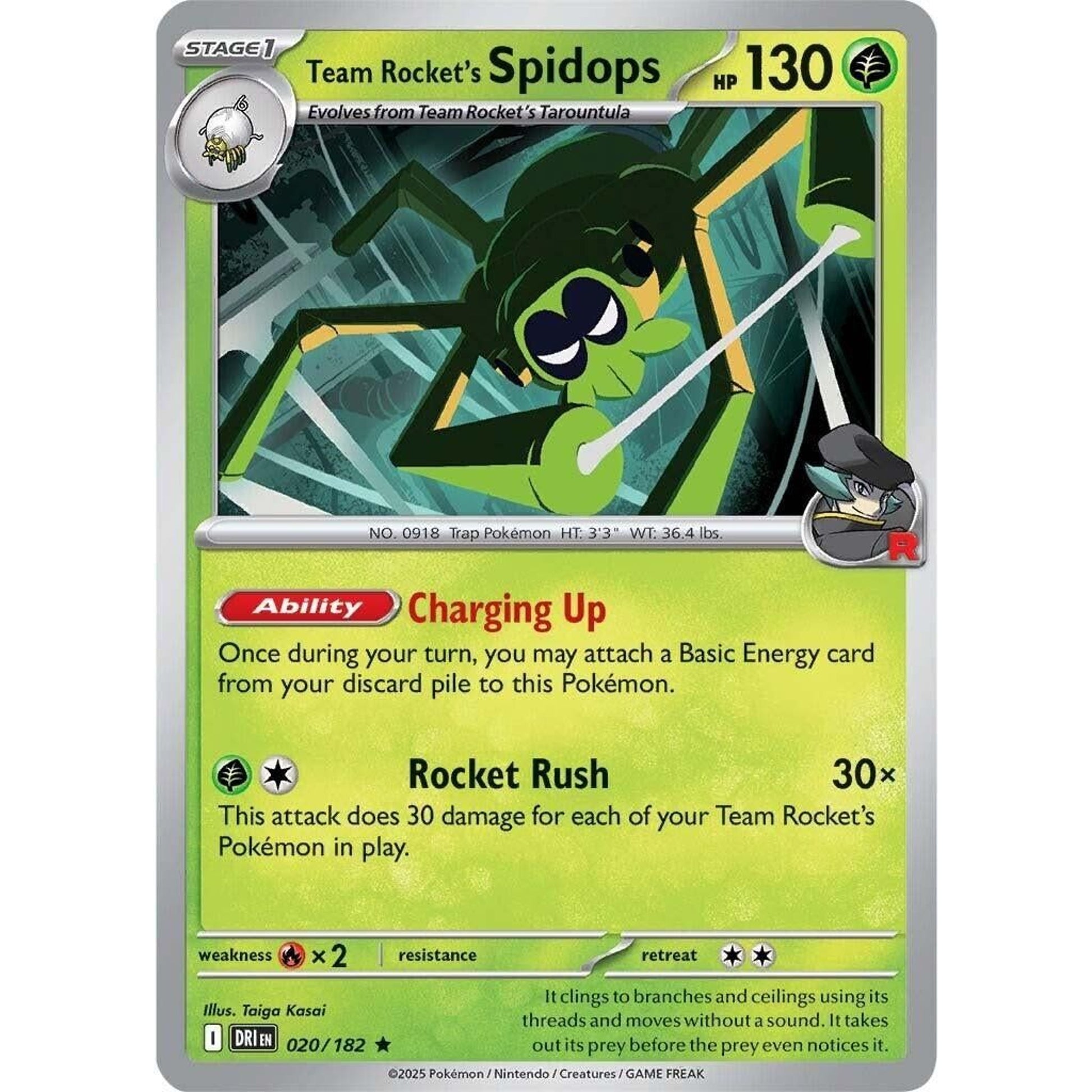 Image for Team Rocket's Spidops (020/182) (DRI) - Pokemon