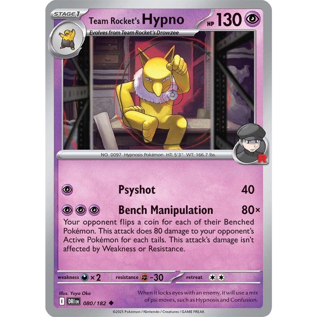 Image for Team Rocket's Hypno (080/182) (DRI) - Pokemon