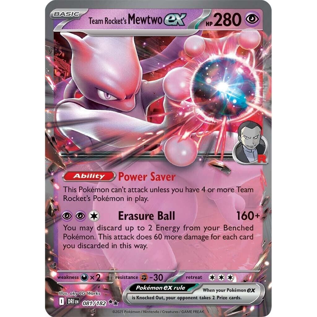 Image for Team Rocket's Mewtwo ex (081/182) (DRI) - Pokemon