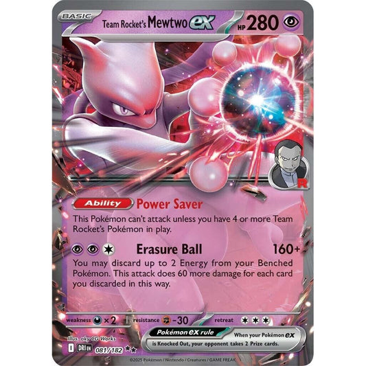 Image for Team Rocket's Mewtwo ex (081/182) (DRI) - Pokemon