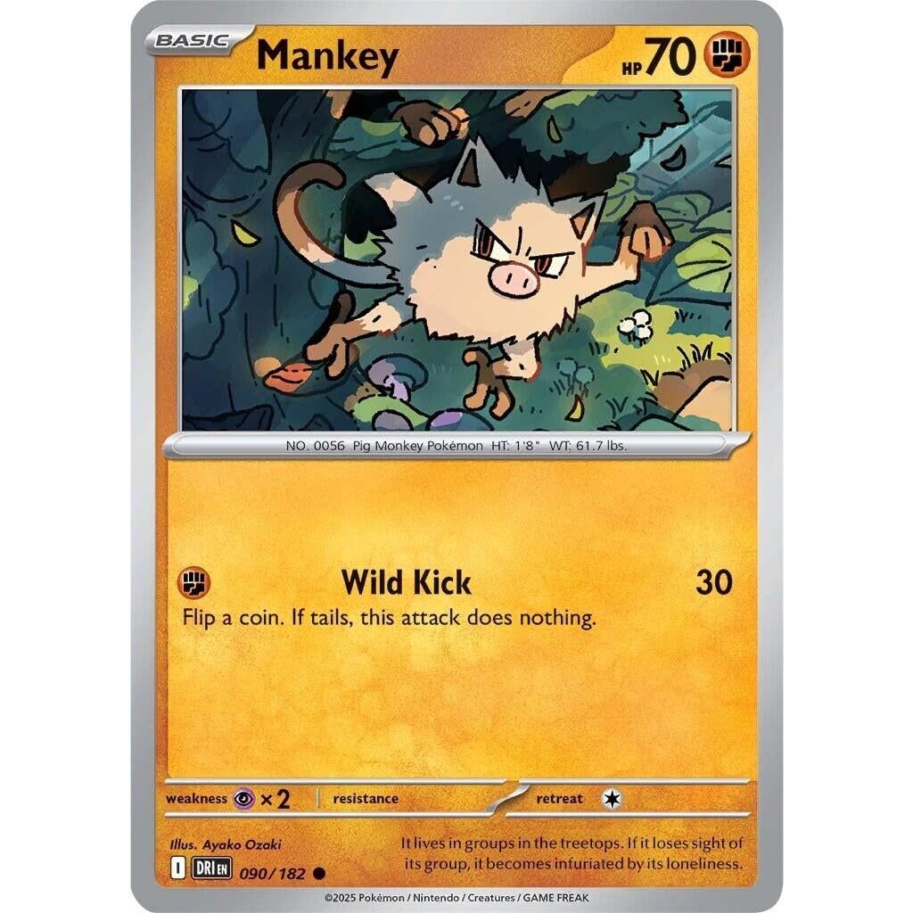 Image for Mankey (090/182) (DRI) - Pokemon