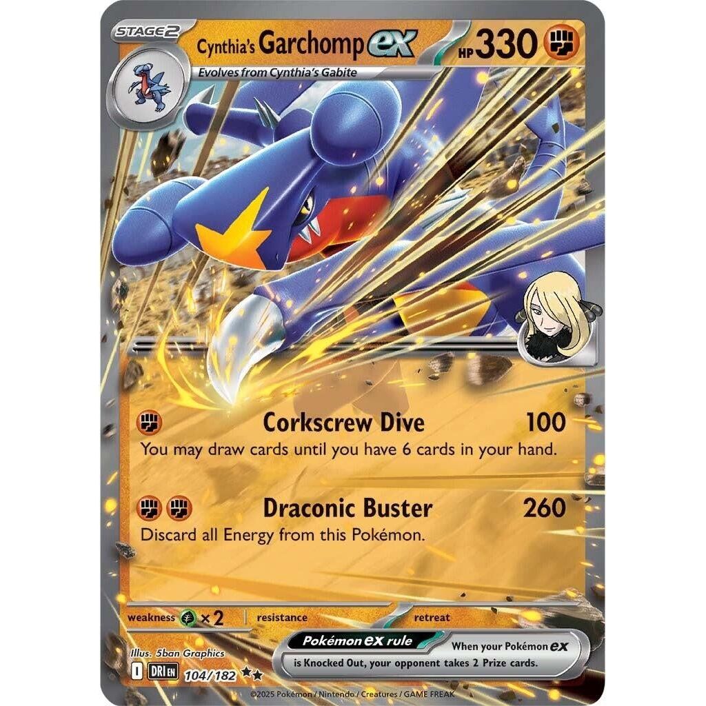Image for Cynthia's Garchomp ex (104/182) (DRI) - Pokemon