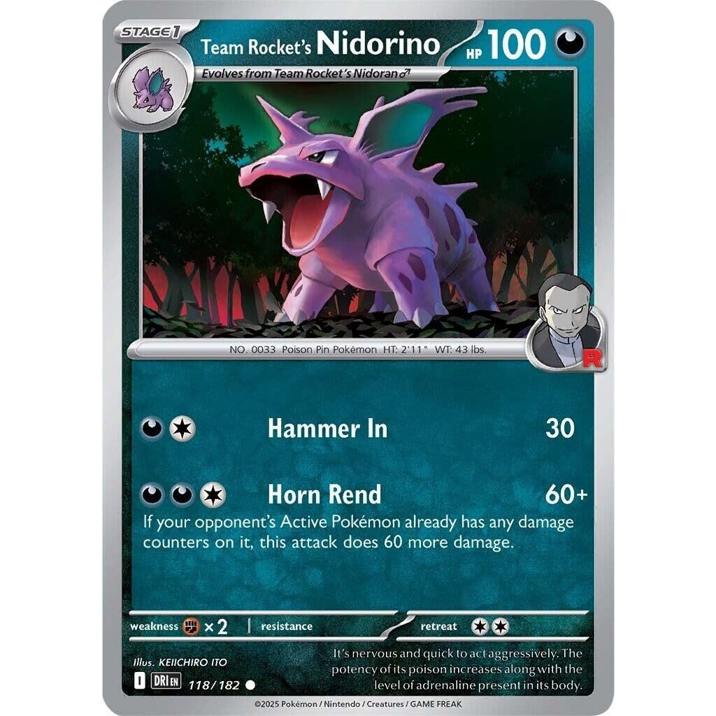 Image for Team Rocket's Nidorino (118/182) (DRI) - Pokemon