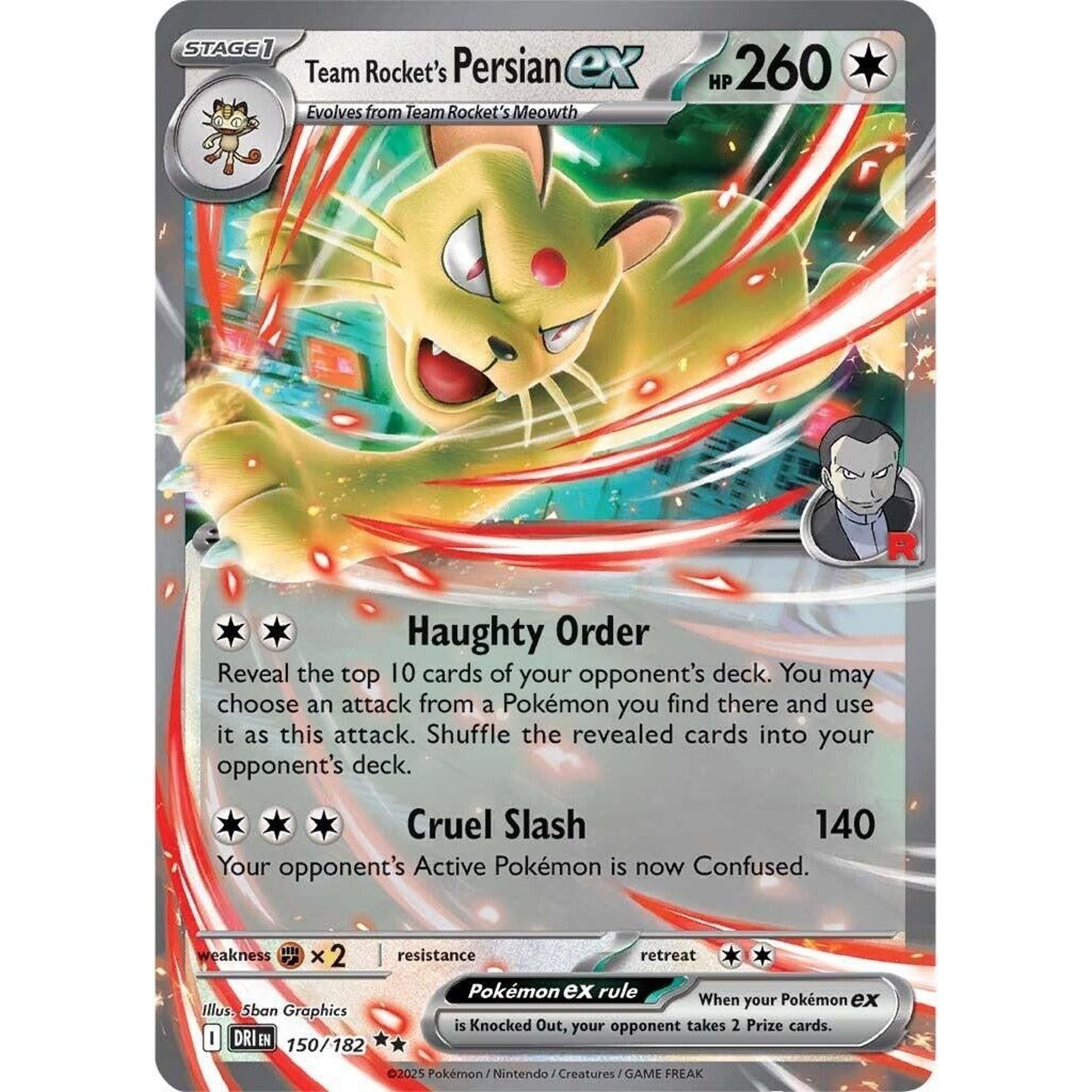 Image for Team Rocket's Persian ex (150/182) (DRI) - Pokemon