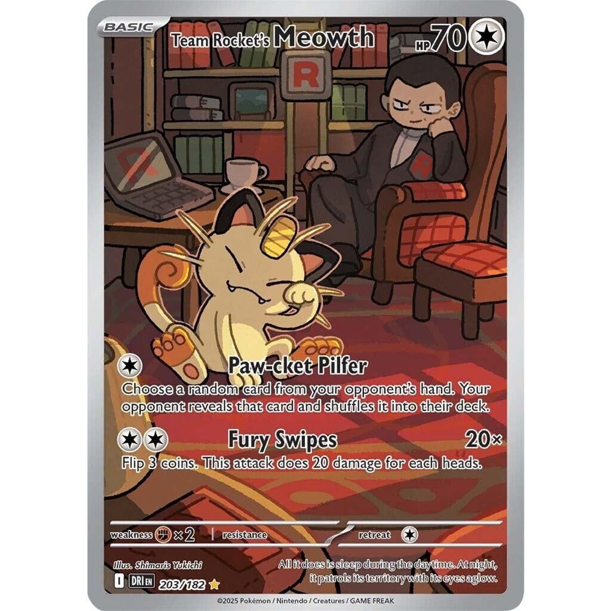 Image for Team Rocket's Meowth (203/182) (DRI) - Pokemon