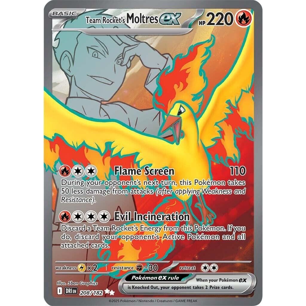Image for Team Rocket's Moltres ex (208/182) (DRI) - Pokemon