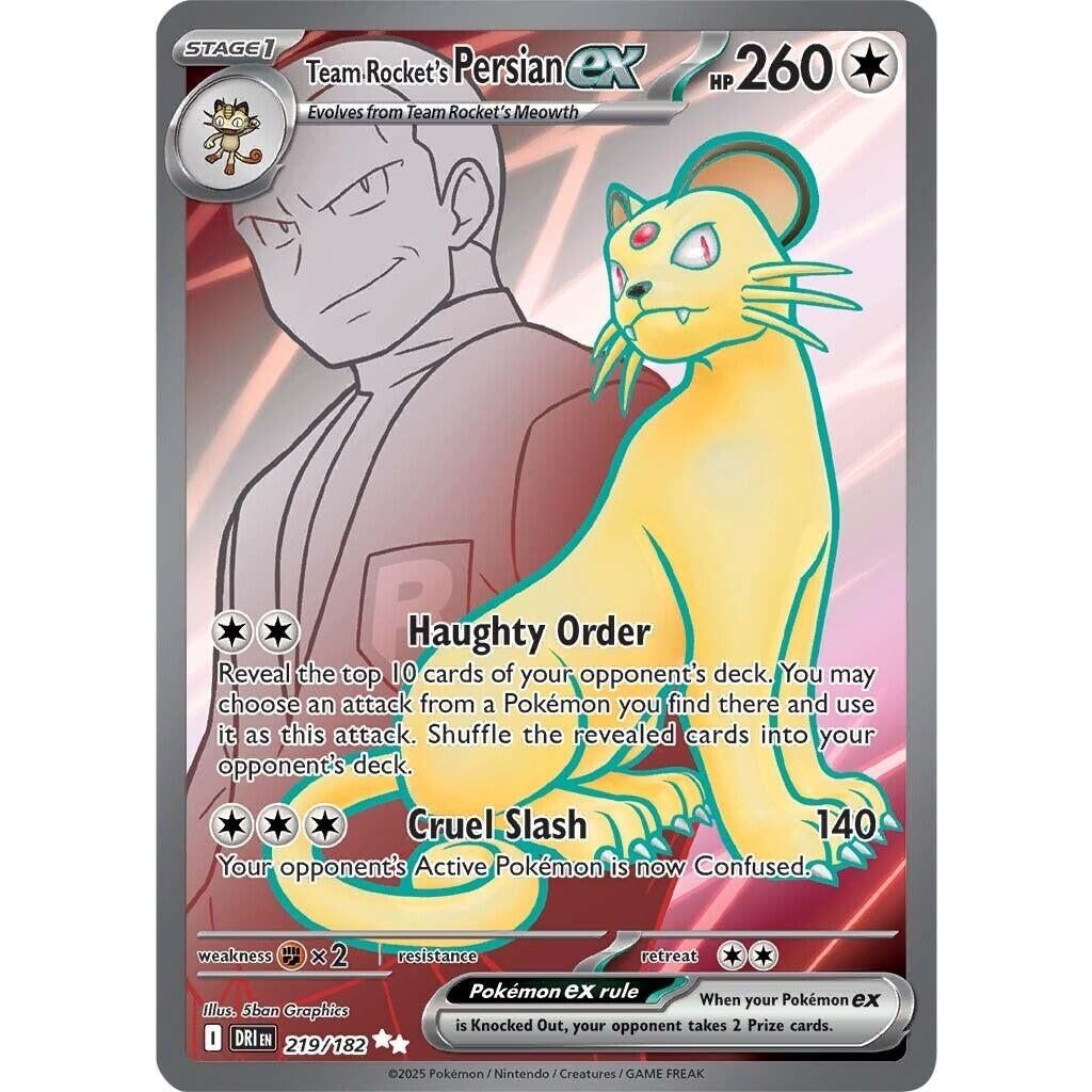 Image for Team Rocket's Persian ex (219/182) (DRI) - Pokemon