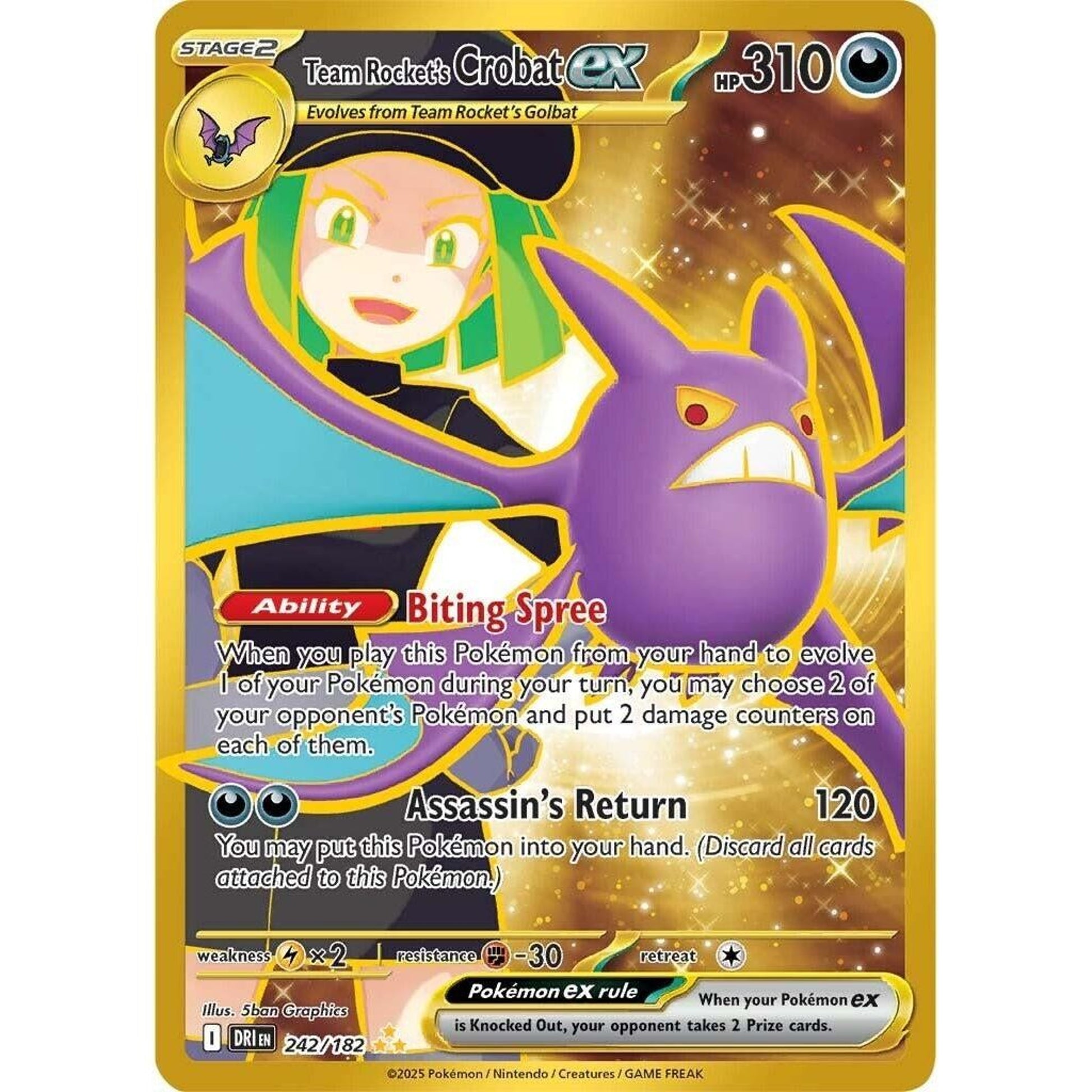 Image for Team Rocket's Crobat ex (242/182) (DRI) - Pokemon
